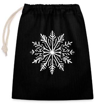 Flocon de neige Neige Hiver Noël froid 07 - Sac cadeau en coton avec cordon (25 x 30 cm) - noir - Devant