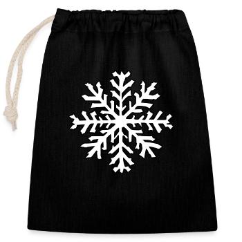 Flocon de neige Neige Hiver Noël Froid 05 - Sac cadeau en coton avec cordon (25 x 30 cm) - noir - Devant