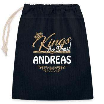 Kings Are Named Andreas Lustiges Geschenk - Verschließbarer Geschenkbeutel aus Baumwolle (25x30cm) - Navy - Vorne