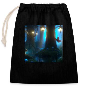 Magical forest - Closable cotton gift bag (25x30cm) - black - Front