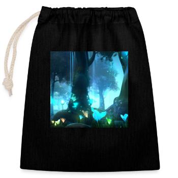Magical forest - Closable cotton gift bag (25x30cm) - black - Front
