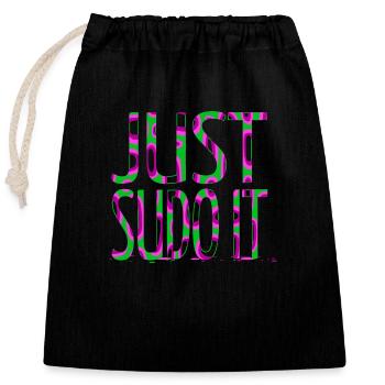 gift idea informatics nurse girl joke jokes bday - Closable cotton gift bag (25x30cm) - black - Front