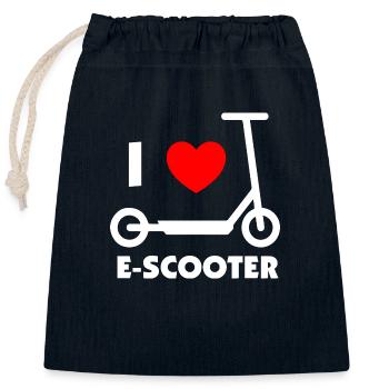 E-Scooter E-Roller Scooter - Verschließbarer Geschenkbeutel aus Baumwolle (25x30cm) - Navy - Vorne