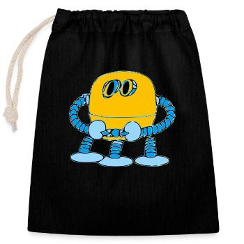 R3D4 le petit robot - Sac cadeau en coton avec cordon (25 x 30 cm) - noir - Devant