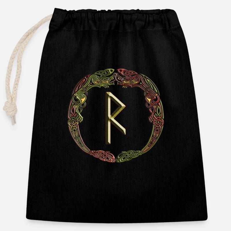 Raïdo - Sac cadeau en coton avec cordon (25 x 30 cm) - noir