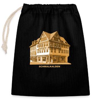 Schmalkalden Thuringia half-timbered - Closable cotton gift bag (25x30cm) - black - Front