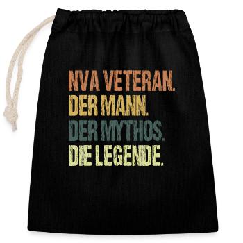 Stolzer NVA Veteran der DDR Armee - Verschließbarer Geschenkbeutel aus Baumwolle (25x30cm) - Schwarz - Vorne