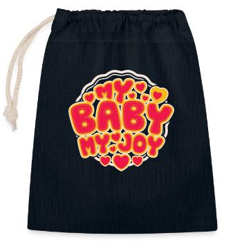 My Baby My Joy - Sac cadeau en coton avec cordon (25 x 30 cm) - bleu marine - Devant