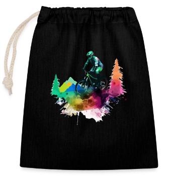 VTT Johann - Sac cadeau en coton avec cordon (25 x 30 cm) - noir - Devant