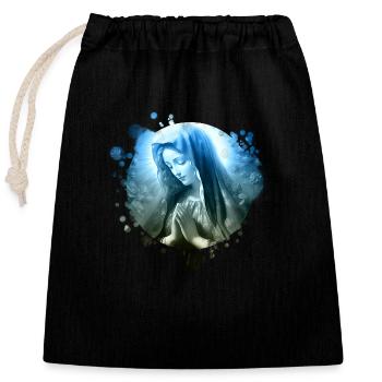 Holly Mary Maria Madonna Mariana Virgin Mary Holy - Closable cotton gift bag (25x30cm) - black - Front