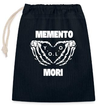 Memento Mori - YOLO - Closable cotton gift bag (25x30cm) - navy - Front