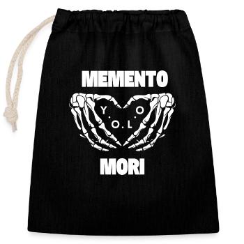 Memento Mori - YOLO - Verschließbarer Geschenkbeutel aus Baumwolle (25x30cm) - Schwarz - Vorne