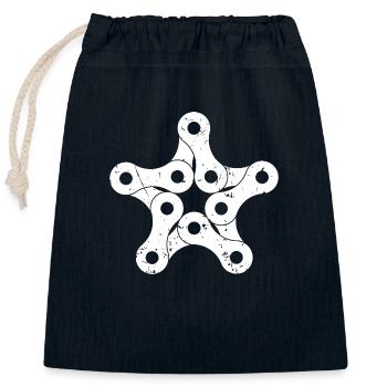 Chaîne de vélo - Sac cadeau en coton avec cordon (25 x 30 cm) - bleu marine - Devant