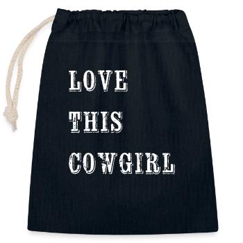 Cowboy, Valentinstag, Partnerlook, passendes Paar - Verschließbarer Geschenkbeutel aus Baumwolle (25x30cm) - Navy - Vorne