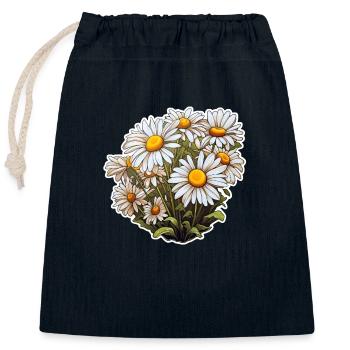 Gänseblümchen - Verschließbarer Geschenkbeutel aus Baumwolle (25x30cm) - Navy - Vorne