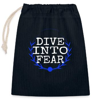 resilient courage cool bungee jumping safety bday - Closable cotton gift bag (25x30cm) - navy - Front