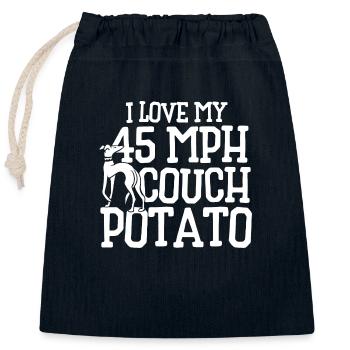 Greyhound Humor - Closable cotton gift bag (25x30cm) - navy - Front