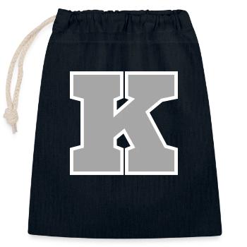 Letter k sport - Closable cotton gift bag (25x30cm) - navy - Front