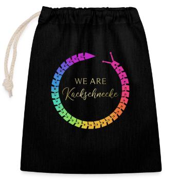 We are kackschnecke 2 - Verschließbarer Geschenkbeutel aus Baumwolle (25x30cm) - Schwarz - Vorne