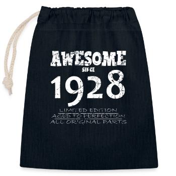 1928 - Legendary 96th Anniversary - Closable cotton gift bag (25x30cm) - navy - Front