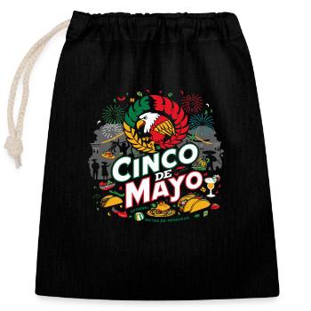 lustiger Cinco de Mayo - Verschließbarer Geschenkbeutel aus Baumwolle (25x30cm) - Schwarz - Vorne
