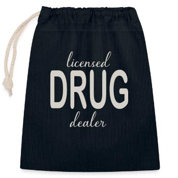 licensed drug dealer - Verschließbarer Geschenkbeutel aus Baumwolle (25x30cm) - Navy - Vorne