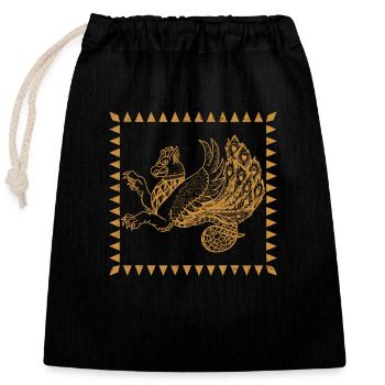 Faravahar Persien Simurgh Mythologie Philosoph - Verschließbarer Geschenkbeutel aus Baumwolle (25x30cm) - Schwarz - Vorne