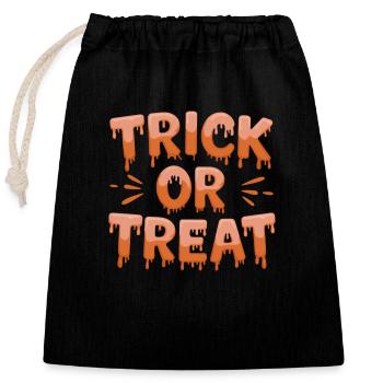 Trick or Treat - Verschließbarer Geschenkbeutel aus Baumwolle (25x30cm) - Schwarz - Vorne