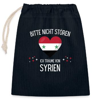 Bitte Nicht Stören Ich Träume Von Syrien - Verschließbarer Geschenkbeutel aus Baumwolle (25x30cm) - Navy - Vorne