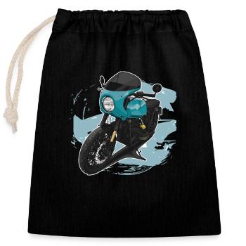 Bobber // Custom // Motorcycle - Closable cotton gift bag (25x30cm) - black - Front