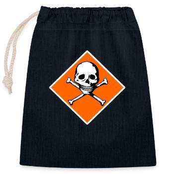 Skull and bones - Closable cotton gift bag (25x30cm) - navy - Front