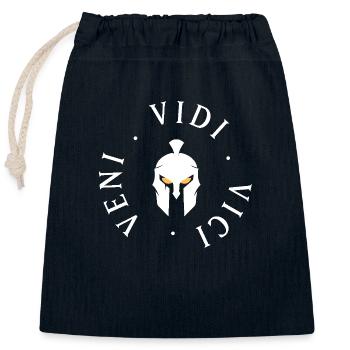 Logo - Veni Vidi Vici - Closable cotton gift bag (25x30cm) - navy - Front