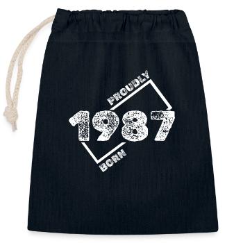 Geboren 1987 - Verschließbarer Geschenkbeutel aus Baumwolle (25x30cm) - Navy - Vorne