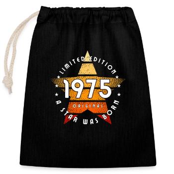 A Srar was born 1975 original limited edition - Closable cotton gift bag (25x30cm) - black - Front