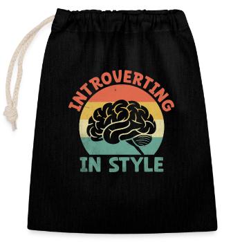 Introvertir à la mode Dictons pour les introvertis - Sac cadeau en coton avec cordon (25 x 30 cm) - noir - Devant