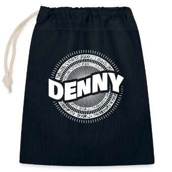Denny as a gift idea - Closable cotton gift bag (25x30cm) - navy - Front