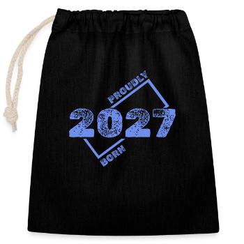 2027 - Sac cadeau en coton avec cordon (25 x 30 cm) - noir - Devant