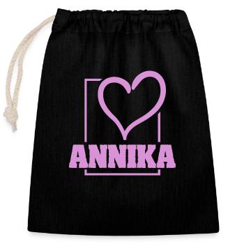 Annika as Bachelorette - Closable cotton gift bag (25x30cm) - black - Front