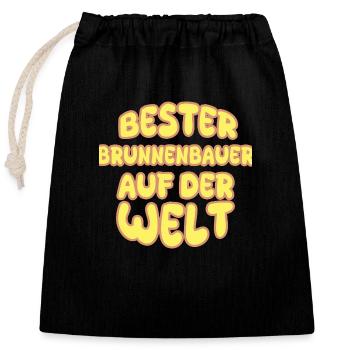 Appointment of well builder - Closable cotton gift bag (25x30cm) - black - Front