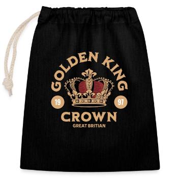 Écusson royal : Golden Kings Heritage, britannique - Sac cadeau en coton avec cordon (25 x 30 cm) - noir - Devant