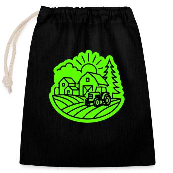 Agriculture agricole - Sac cadeau en coton avec cordon (25 x 30 cm) - noir - Devant