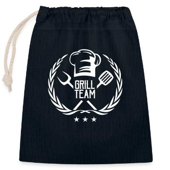 Grill Team - Closable cotton gift bag (25x30cm) - navy - Front