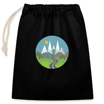 mountains - Closable cotton gift bag (25x30cm) - black - Front