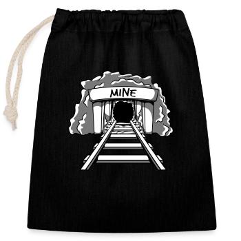 Bergbau Mine Eingang - Verschließbarer Geschenkbeutel aus Baumwolle (25x30cm) - Schwarz - Vorne