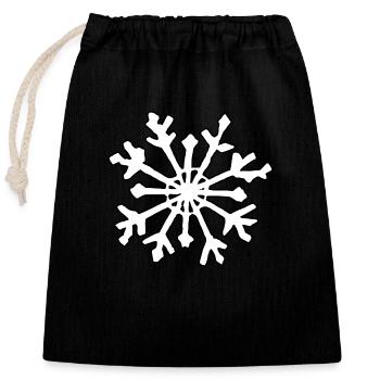 Flocon de neige Neige Hiver Noël froid 13 - Sac cadeau en coton avec cordon (25 x 30 cm) - noir - Devant