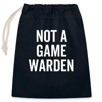 Pas un garde-chasse - Sac cadeau en coton avec cordon (25 x 30 cm) - bleu marine - Devant
