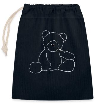 Teddy - Sac cadeau en coton avec cordon (25 x 30 cm) - bleu marine - Devant