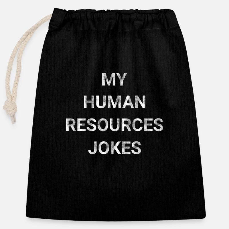 My Human Resources Jokes - Closable cotton gift bag (25x30cm) - black