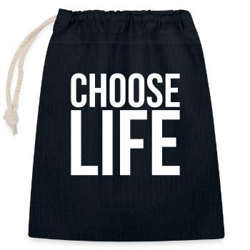 Choisissez la vie - Sac cadeau en coton avec cordon (25 x 30 cm) - bleu marine - Devant