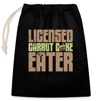 Carrot Cake Baking Baker Cake Pastry Shop - Closable cotton gift bag (25x30cm) - black - Front